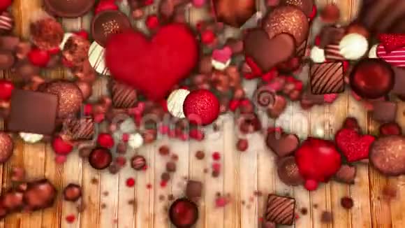 提供甜巧克力糖果情人节循环动画视频的预览图