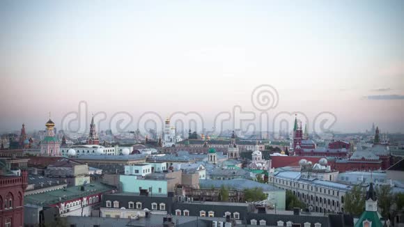 莫斯科俄罗斯街景延时摄影空中摄影视频的预览图