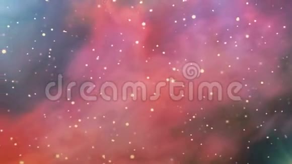 巨大的行星和明亮的星云在背景梦境中视频的预览图