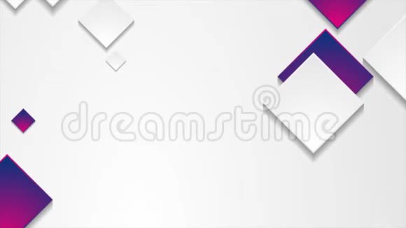 灰色和紫色方块的几何技术视频动画视频的预览图