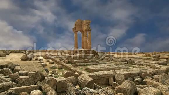 古希腊狄奥斯科里神庙公元前五世纪庙宇谷阿格里根托西西里岛视频的预览图