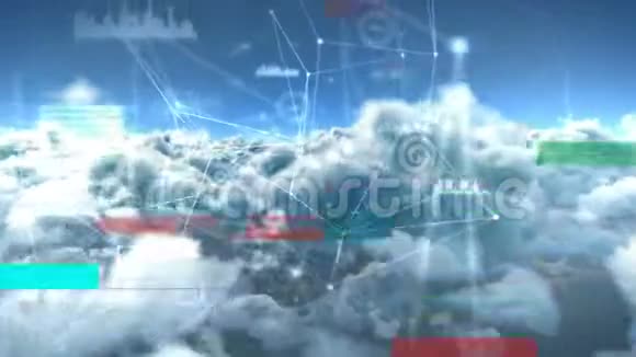 数字生成的天空动画前景很多多云和眩晕视频的预览图
