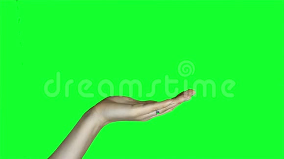 绿色屏幕上的女性手视频的预览图