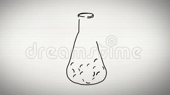 化学与科学学科黑白动画与实验室试管涂鸦视频的预览图