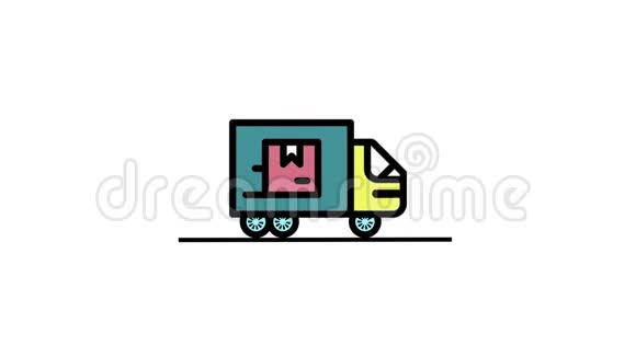 五颜六色的卡车动画视频的预览图