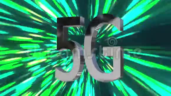5GLTE连接数据中心服务器互联网速度数字技术无缝环路虫洞背景3D动画4K视频的预览图