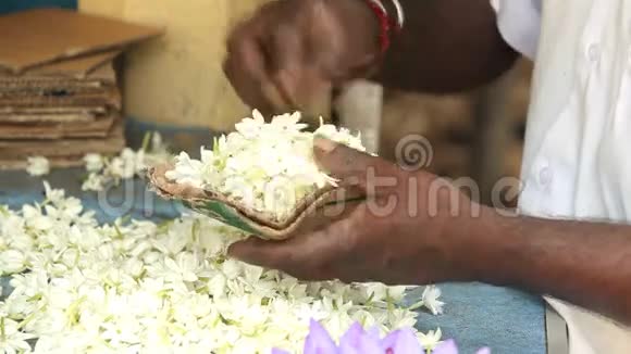 近距离观看在斯里兰卡坎迪为寺庙献花做准备视频的预览图