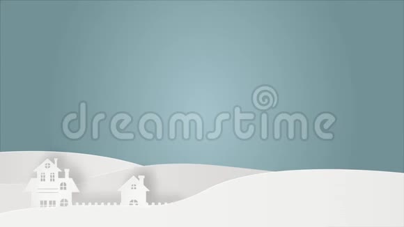 圣诞夜圣诞老人坐着雪橇在镇上飞过视频的预览图