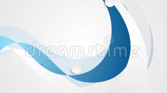 蓝灰色波浪和圆圈视频动画视频的预览图