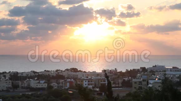 塞浦路斯帕福斯市日落视频的预览图