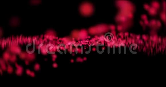 数字红色粒子波流运动背景视频的预览图