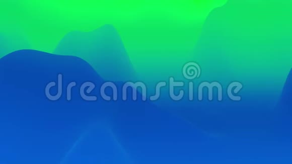 具有抽象流体蓝绿色梯度的4k无缝环内部辉光波状表面美丽的色彩渐变视频的预览图