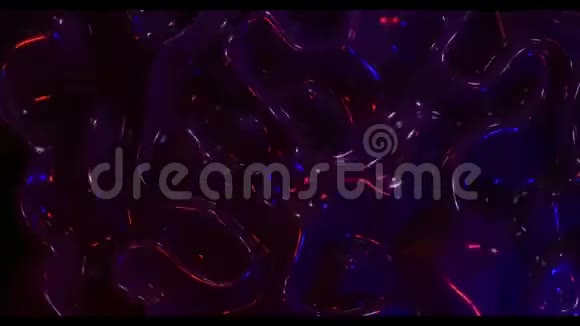 摘要无限循环动画三维背景的金属液体波和明亮的颜色光视频的预览图