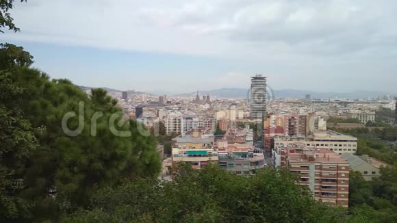 城市的最高景观西班牙巴塞罗那视频的预览图