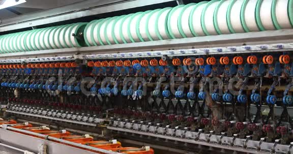 丝绸纺织厂生产线女员工在车间视频的预览图