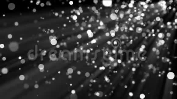 3D渲染银粒子闪烁并在黑色背景上产生波克计算机生成的抽象背景视频的预览图