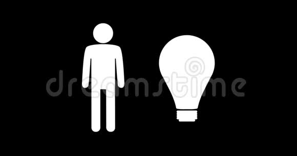 男性和灯泡形状颜色4k视频的预览图