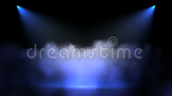 舞台上有现场照明空场景用于表演颁奖典礼或深蓝色背景上的广告摆动运动视频的预览图