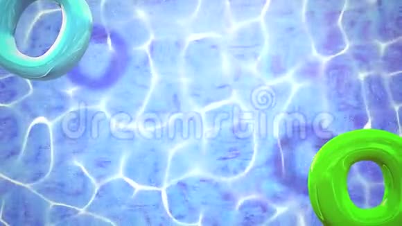 泳池中的水波特写夏季背景视频的预览图