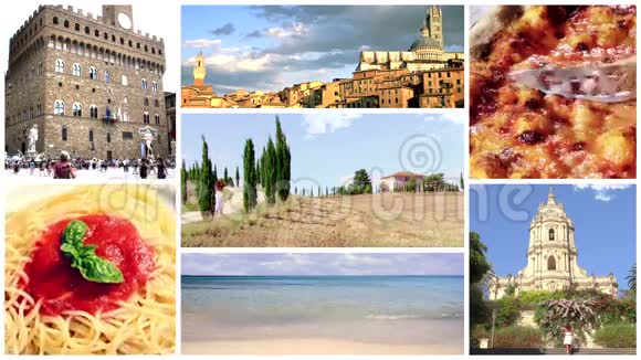 意大利食物和景观的组成视频的预览图