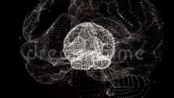 在黑暗背景下的另一个透明的大脑框架内照亮大脑的4k视频视频的预览图