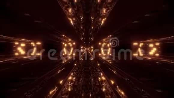 未来时尚的纹理科幻隧道走廊壁纸三维渲染运动背景环视频的预览图