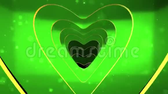 绿色的心爱的隧道循环视频的预览图