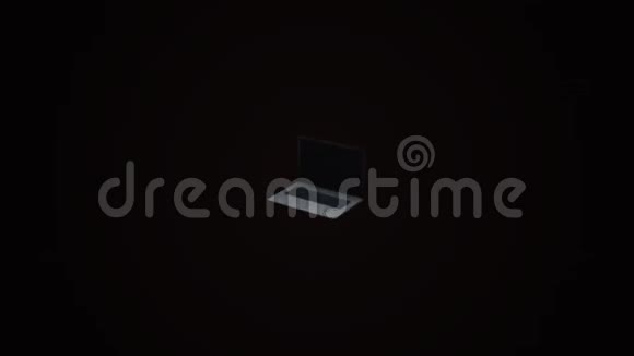 一台笔记本电脑溅出来3D动画旋转的物体视频的预览图