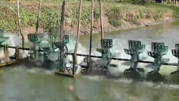 用水轮机进行水处理为鱼塘提供氧气视频的预览图