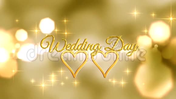 祝贺新郎新娘的婚礼金色动画字母视频的预览图