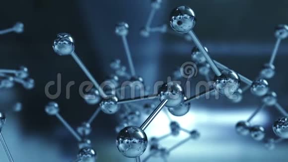 模型分子从玻璃和晶体中的动画旋转视频的预览图