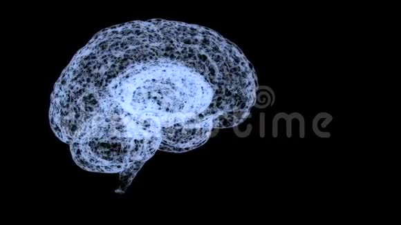 黑色背景下人脑的磁共振视频视频的预览图