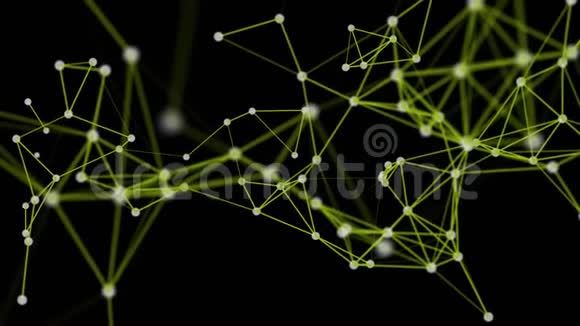 未来的神经丛生态动画与发光三角形慢运动4096x2304环4K视频的预览图