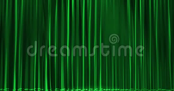 关闭绿色窗帘运动背景带有色度视频的预览图