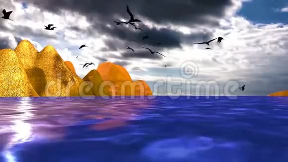 海上海岸和海鸟的景观视频的预览图