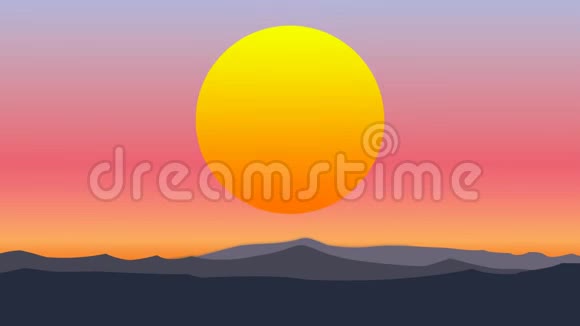 日落全景山中金色的日落视频的预览图
