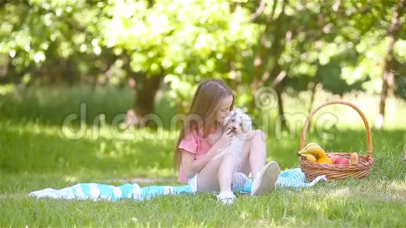 两个小孩在公园野餐视频的预览图