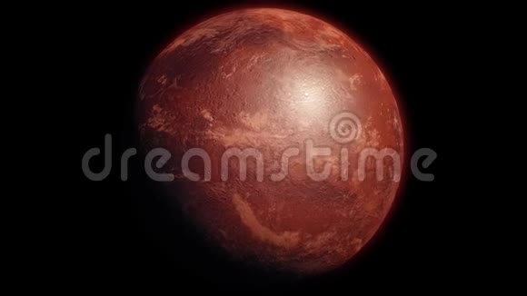黑色屏幕上孤立的火星行星视频的预览图