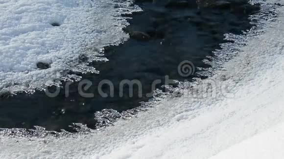溪水冬冰视频的预览图