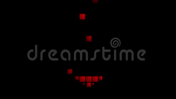 红色心脏几何方块马赛克抽象视频动画视频的预览图