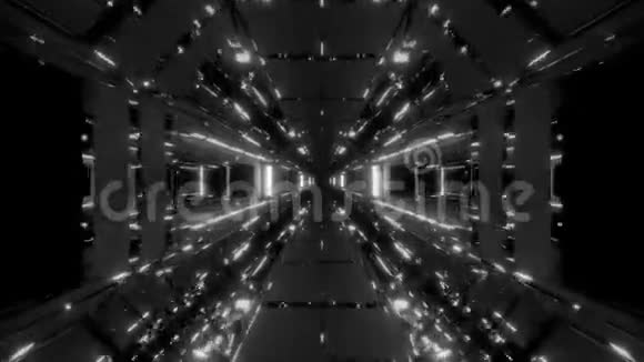 梦幻派空间银河隧道走廊与玻璃窗3d插图现场壁纸运动视频的预览图