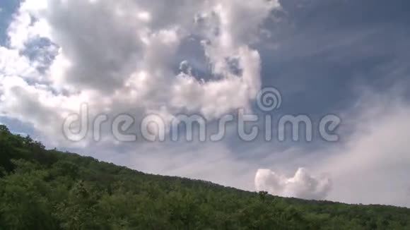 向蓝天眺望天空中有着快速移动的云视频的预览图