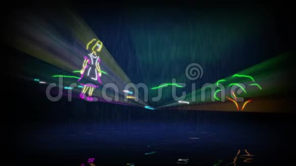 基于真实激光显示的水幕动画激光显示的计算机模拟爱丽丝漫游仙境视频的预览图