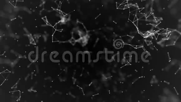大数据可视化抽象纳米技术黑色丛背景网状纳米技术全球网络视频的预览图