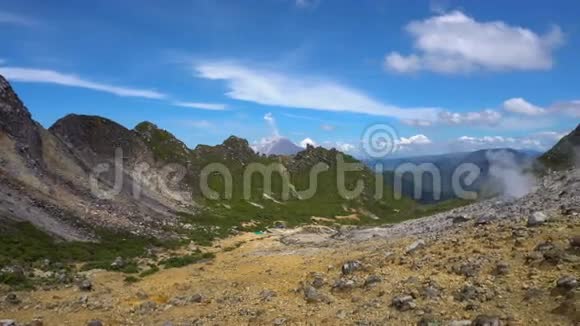 活动吸烟锡巴亚克火山全景概述准备射击视频的预览图