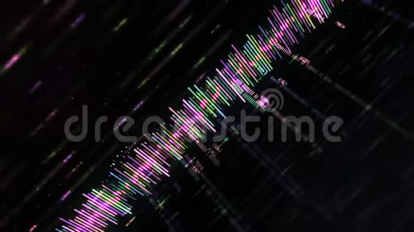 抽象彩色均衡器矩阵风格的黑色背景动画带彩色音乐或商业图视频的预览图