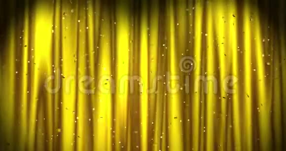 金色圣诞背景金色星星和彩色纸屑情人节无缝回路视频的预览图