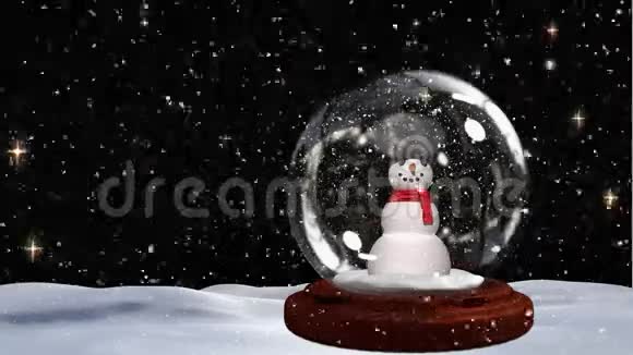 雪域雪人可爱的圣诞动画视频的预览图