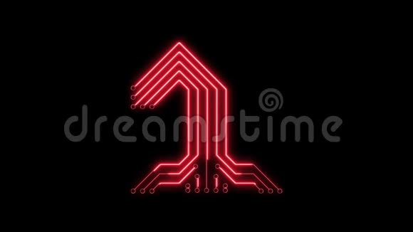 动画红色霓虹灯1号作为电路板风格视频的预览图