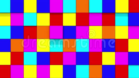 五颜六色的立方体墙分崩离析视频的预览图